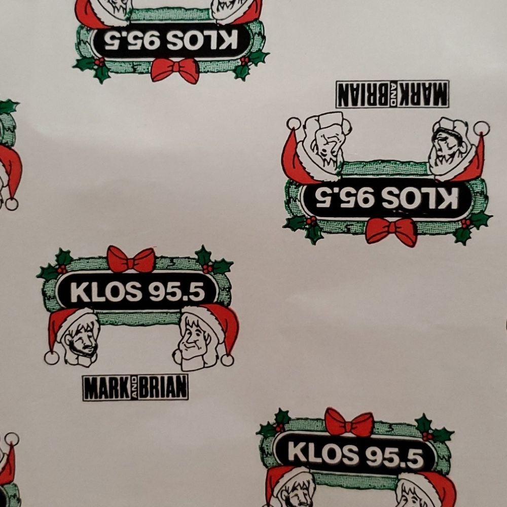 Mark and Brian KLOS 95.5 Christmas gift wrap 1 pc. HTF